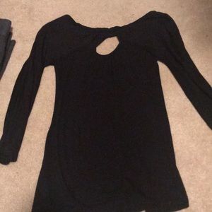 Black shirt- cool twisted neckline